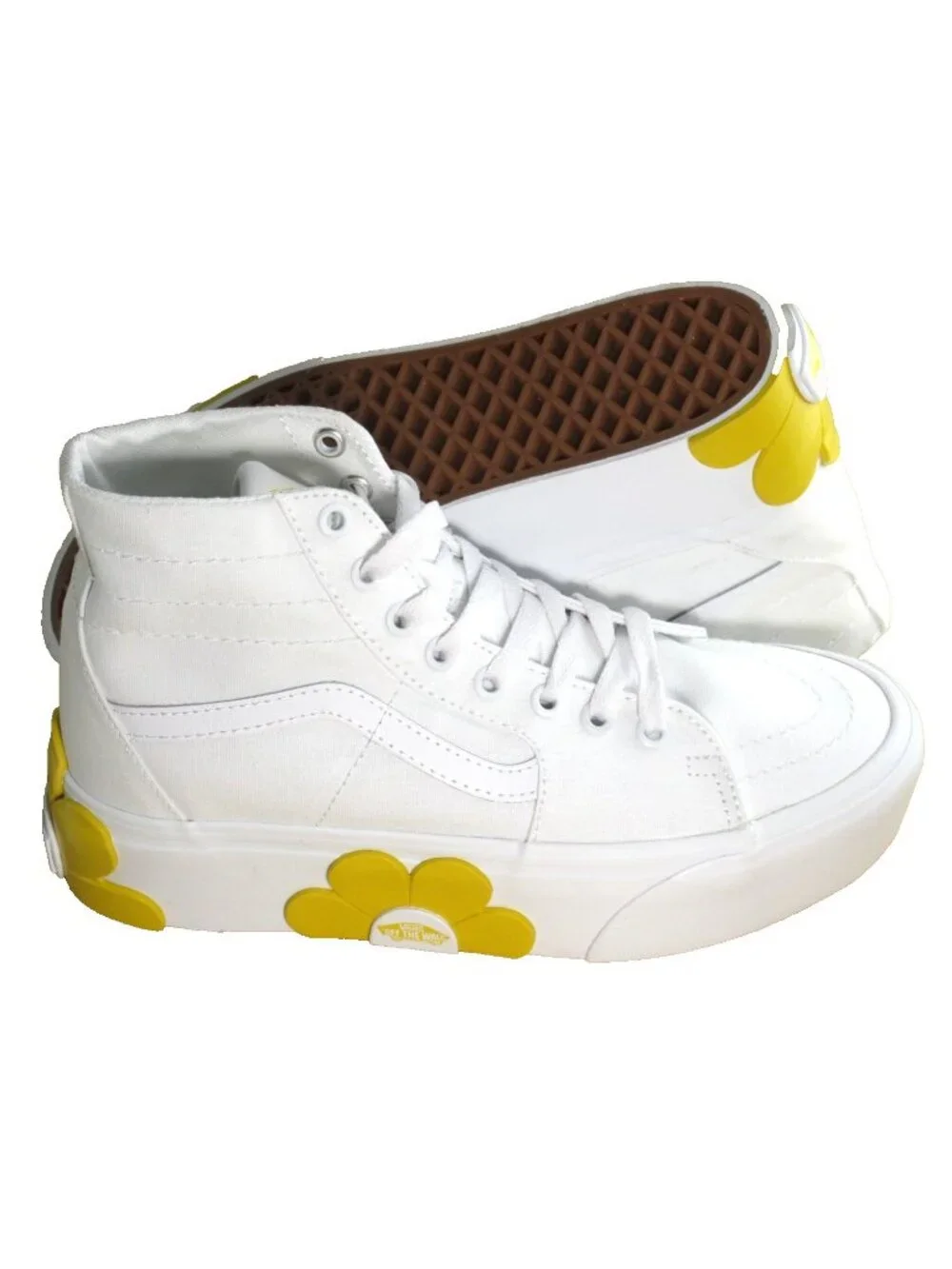 Vans Women's Sk8-Hi Tapered Stackform Platform True White Canvas Shoes Size 8.5